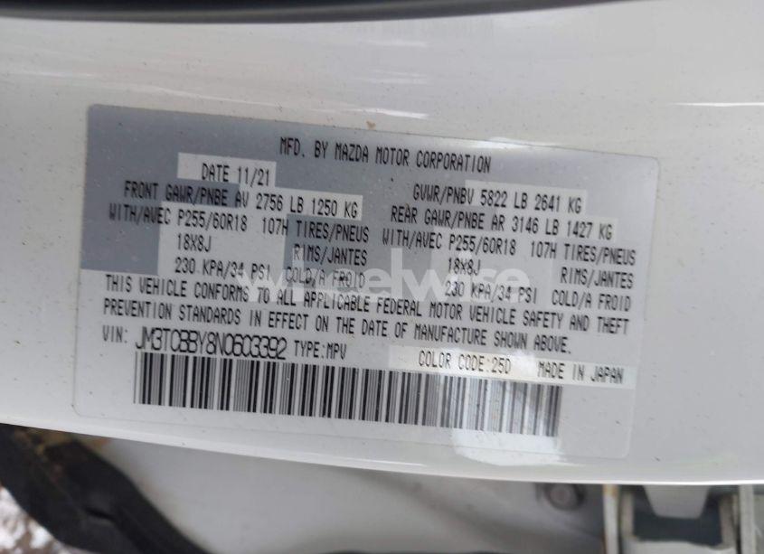 Photo 9 of 2022 Mazda Cx-9 SPORT (VIN JM3TCBBY8N0603392)