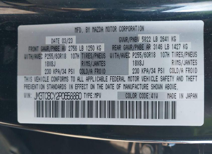 Photo 9 of 2023 Mazda Cx-9 TOURING (VIN JM3TCBCY2P0658860)