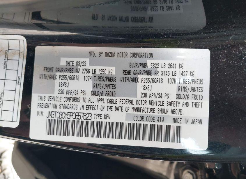 Photo 9 of 2023 Mazda Cx-9 TOURING (VIN JM3TCBCY5P0657623)