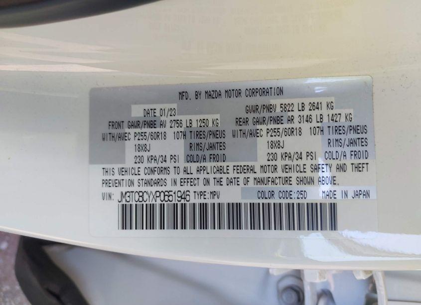 Photo 9 of 2023 Mazda Cx-9 TOURING (VIN JM3TCBCYXP0651946)