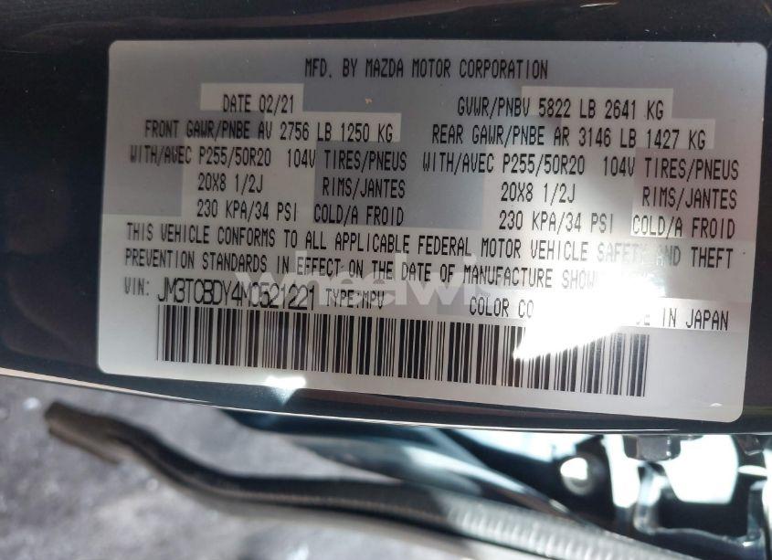 Photo 9 of 2021 Mazda Cx-9 CARBON EDITION (VIN JM3TCBDY4M0521221)