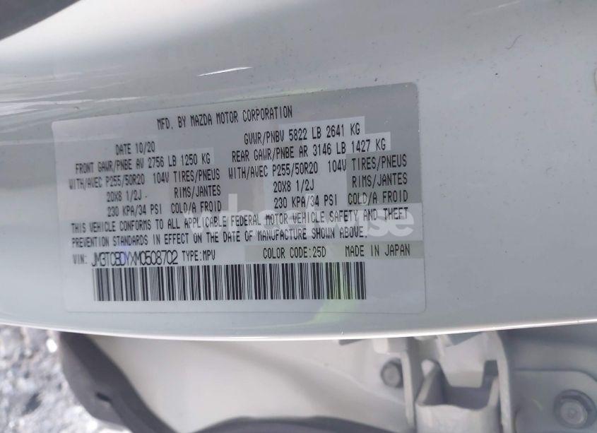 Photo 9 of 2021 Mazda Cx-9 GRAND TOURING (VIN JM3TCBDYXM0508702)