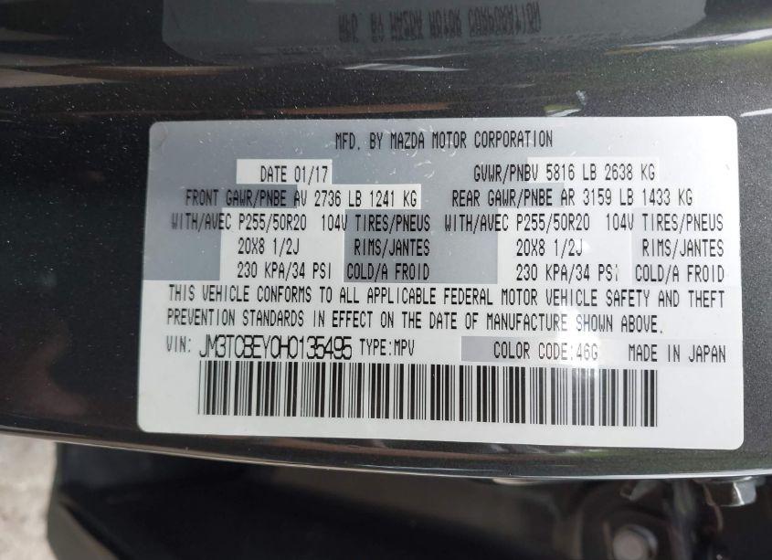 Photo 9 of 2017 Mazda Cx-9 SIGNATURE (VIN JM3TCBEY0H0135495)