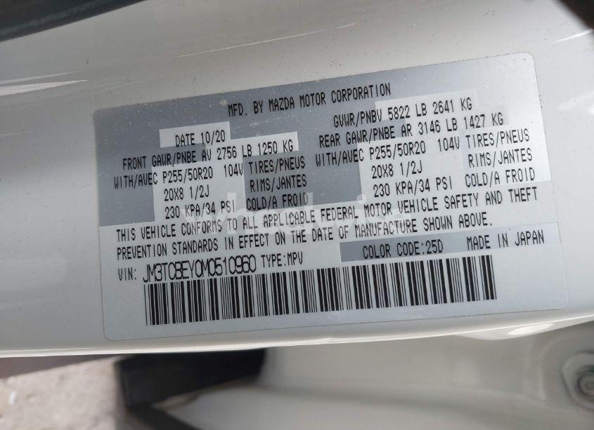 Photo 9 of 2021 Mazda Cx-9 SIGNATURE (VIN JM3TCBEY0M0510960)