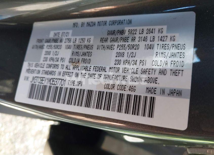 Photo 9 of 2021 Mazda Cx-9 SIGNATURE (VIN JM3TCBEY1M0537701)