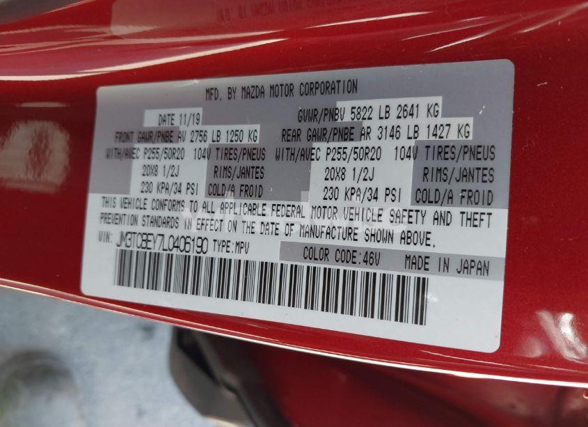 Photo 9 of 2020 Mazda Cx-9 SIGNATURE (VIN JM3TCBEY7L0406190)