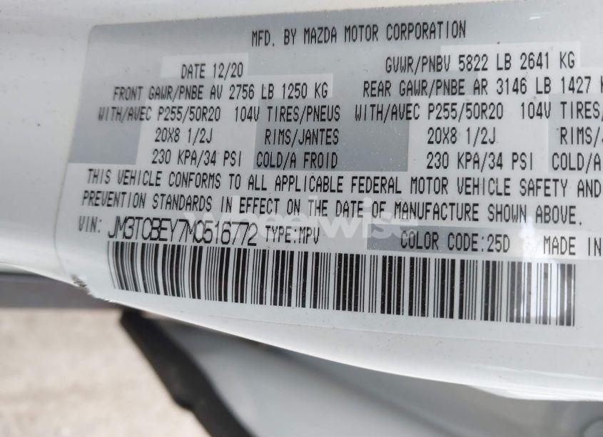 Photo 9 of 2021 Mazda Cx-9 SIGNATURE (VIN JM3TCBEY7M0516772)