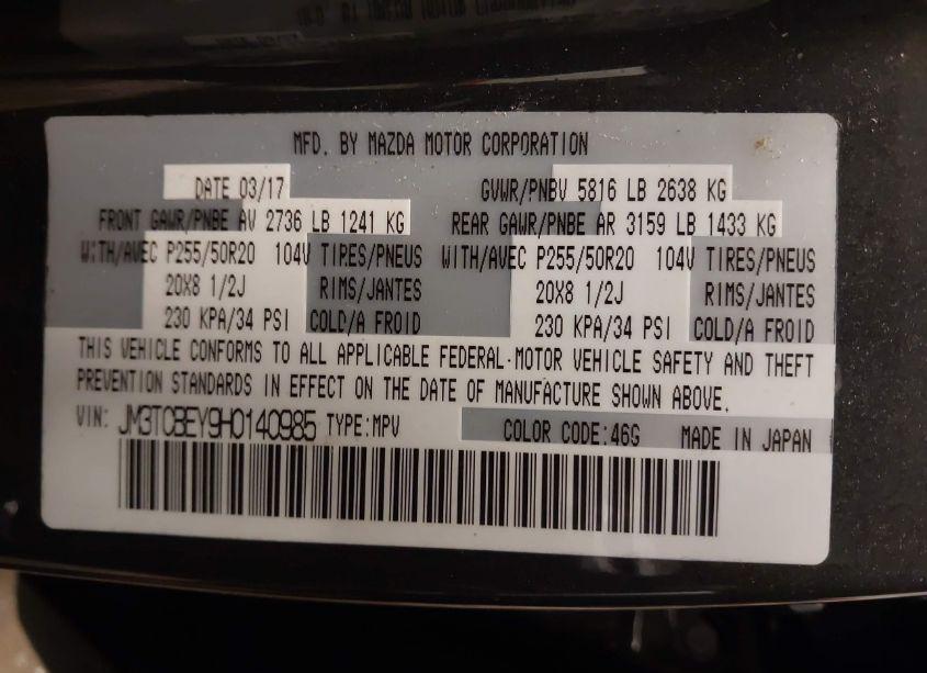 Photo 9 of 2017 Mazda Cx-9 SIGNATURE (VIN JM3TCBEY9H0140985)