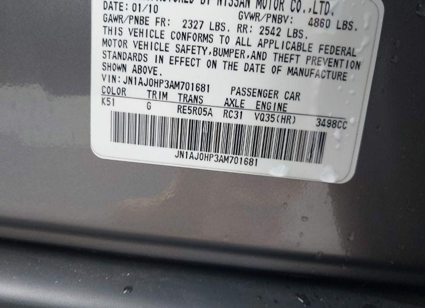 Photo 9 of 2010 Infiniti Ex35 JOURNEY (VIN JN1AJ0HP3AM701681)