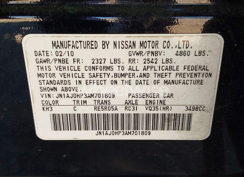 Photo 9 of 2010 Infiniti Ex35 JOURNEY (VIN JN1AJ0HP3AM701809)