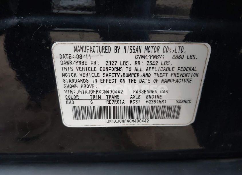 Photo 9 of 2012 Infiniti Ex35 JOURNEY (VIN JN1AJ0HPXCM400442)