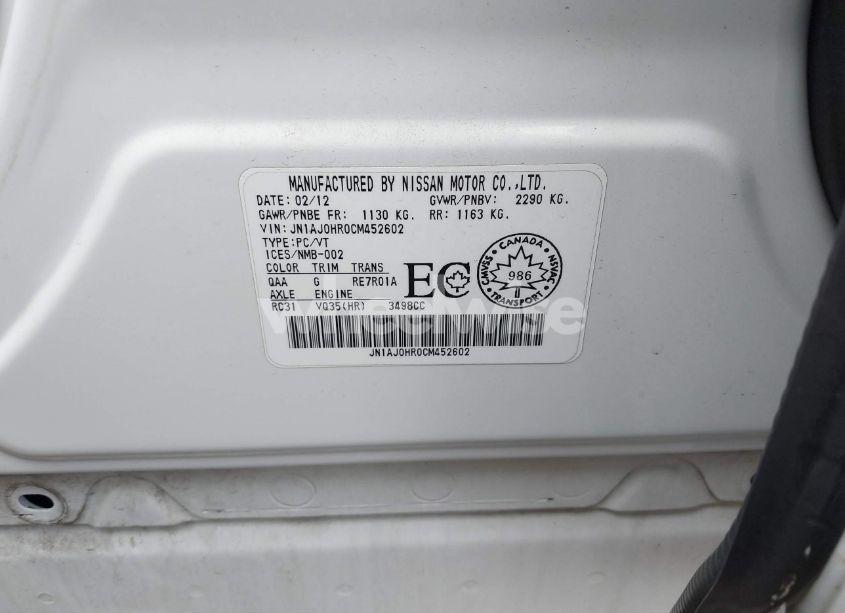 Photo 9 of 2012 Infiniti Ex35 JOURNEY (VIN JN1AJ0HR0CM452602)