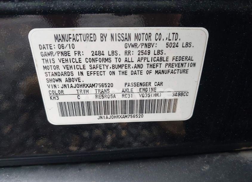 Photo 9 of 2010 Infiniti Ex35 JOURNEY (VIN JN1AJ0HRXAM756520)