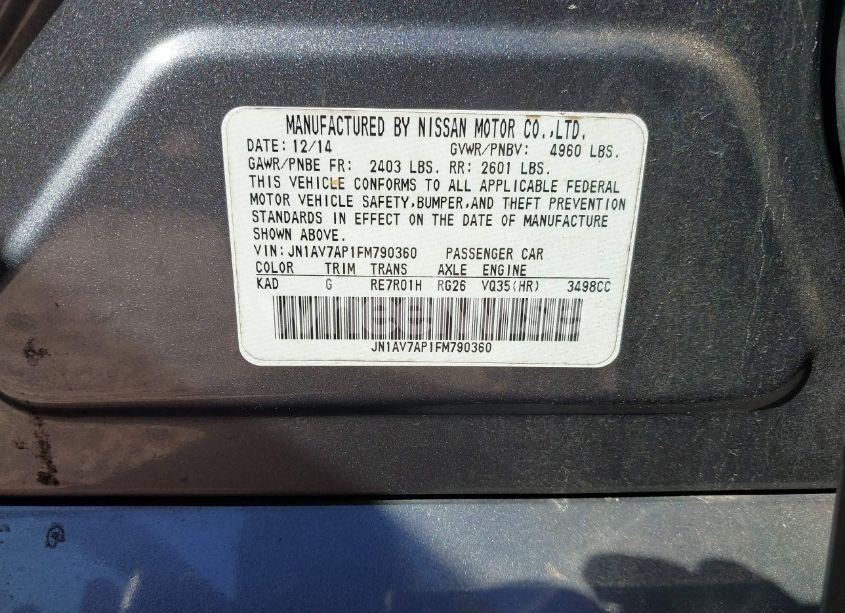 Photo 9 of 2015 Infiniti Q50 HYBRID PREMIUM (VIN JN1AV7AP1FM790360)