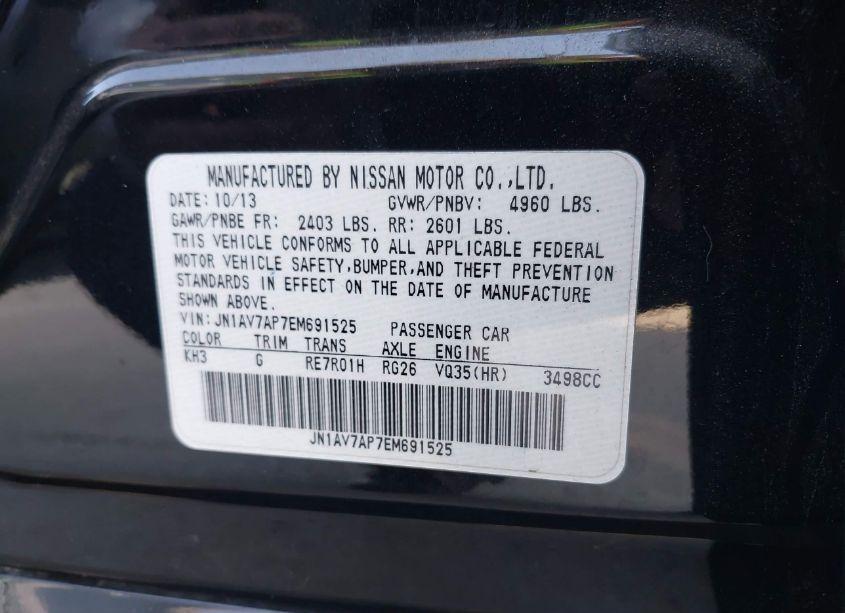 Photo 9 of 2014 Infiniti Q50 HYBRID PREMIUM (VIN JN1AV7AP7EM691525)