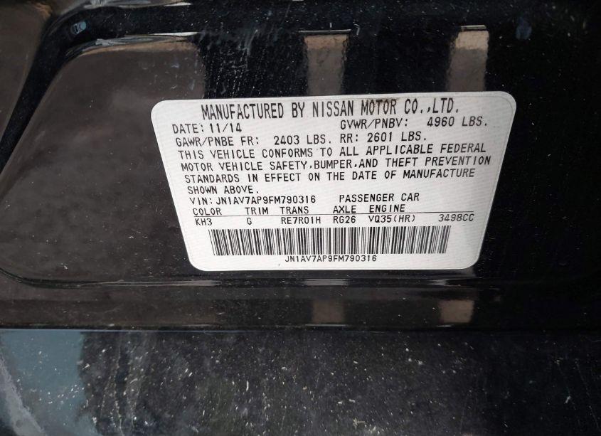 Photo 9 of 2015 Infiniti Q50 HYBRID PREMIUM (VIN JN1AV7AP9FM790316)