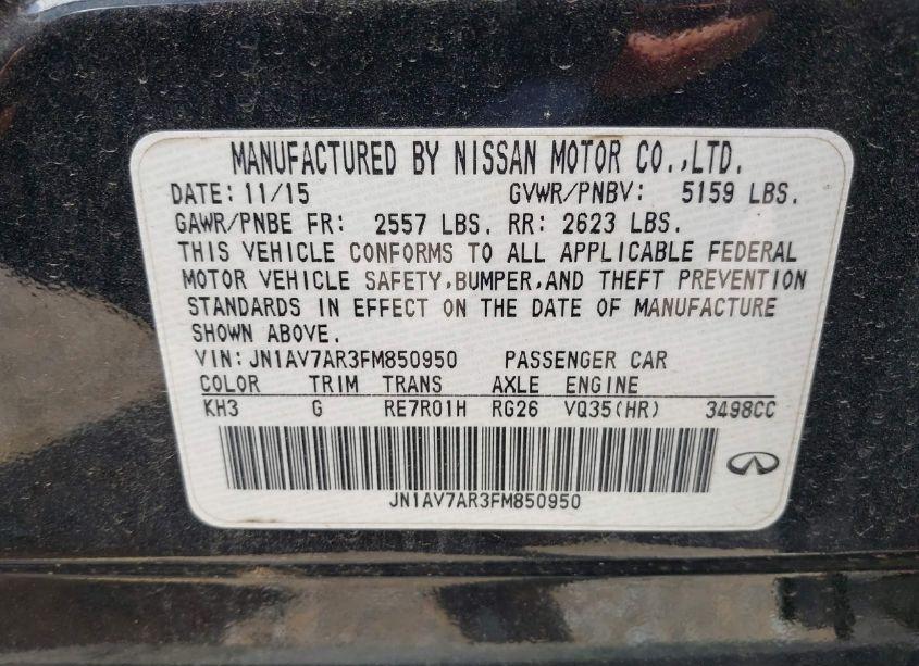 Photo 9 of 2015 Infiniti Q50 HYBRID SPORT (VIN JN1AV7AR3FM850950)