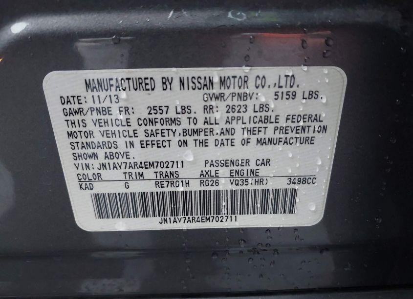 Photo 9 of 2014 Infiniti Q50 HYBRID SPORT (VIN JN1AV7AR4EM702711)