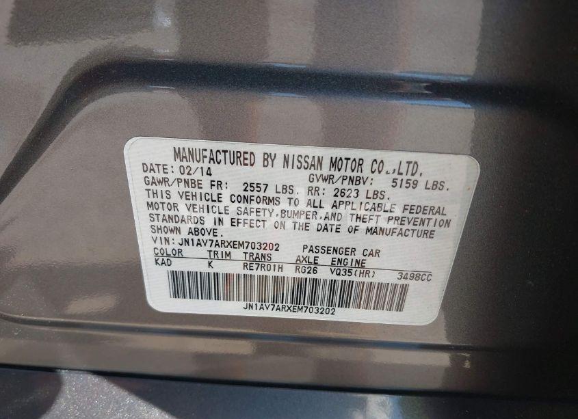 Photo 9 of 2014 Infiniti Q50 HYBRID PREMIUM/SPORT (VIN JN1AV7ARXEM703202)