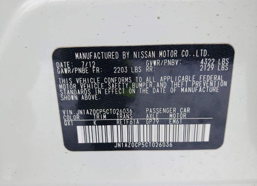 Photo 9 of 2012 Nissan Leaf SL (VIN JN1AZ0CP5CT026036)
