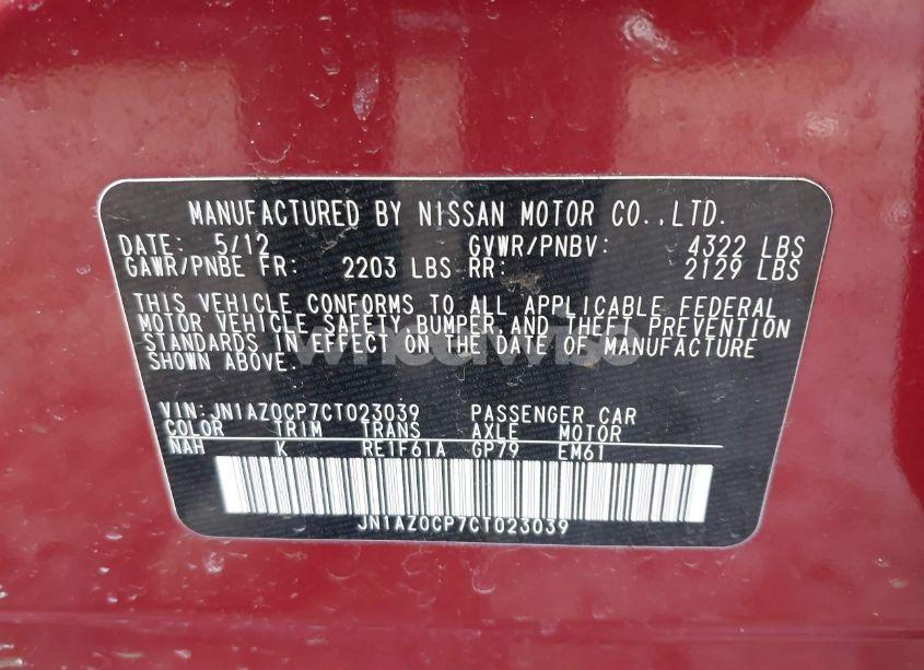 Photo 9 of 2012 Nissan Leaf SL (VIN JN1AZ0CP7CT023039)