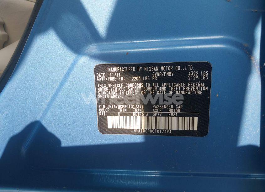 Photo 9 of 2012 Nissan Leaf SV/SL (VIN JN1AZ0CP8CT017394)