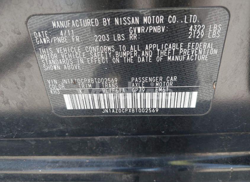 Photo 9 of 2011 Nissan Leaf SL (VIN JN1AZ0CPXBT002569)