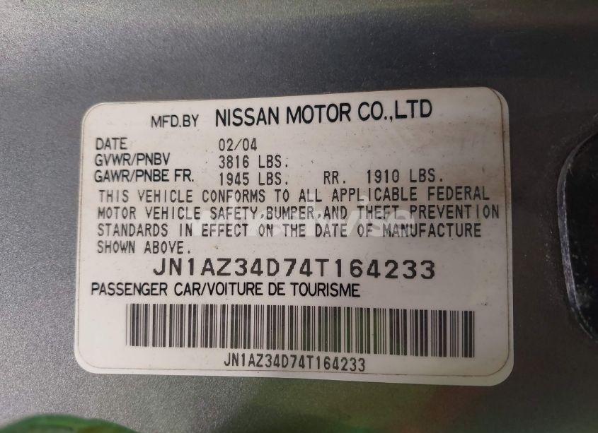 Photo 9 of 2004 Nissan 350z TOURING (VIN JN1AZ34D74T164233)