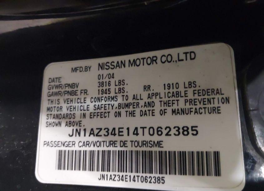 Photo 9 of 2004 Nissan 350z TOURING (VIN JN1AZ34E14T062385)
