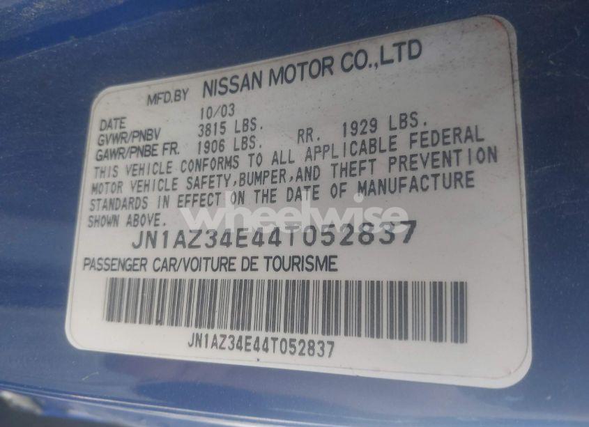 Photo 9 of 2004 Nissan 350z TOURING (VIN JN1AZ34E44T052837)