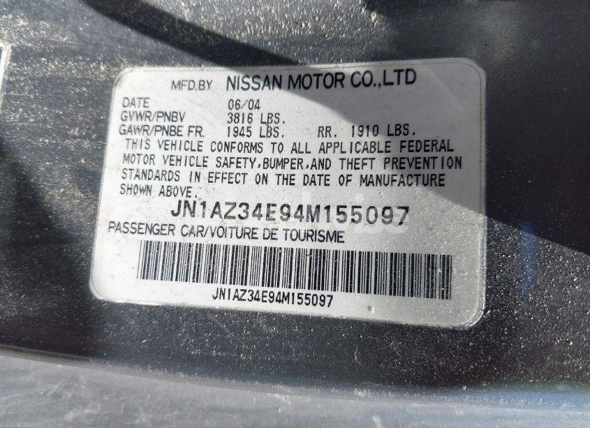 Photo 9 of 2004 Nissan 350z TOURING (VIN JN1AZ34E94M155097)