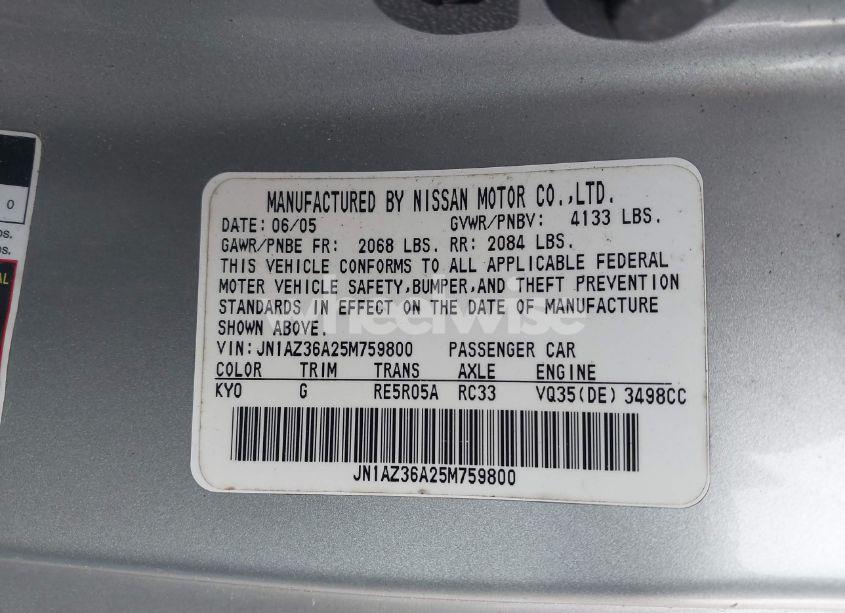 Photo 9 of 2005 Nissan 350z TOURING (VIN JN1AZ36A25M759800)