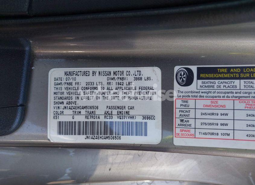 Photo 9 of 2010 Nissan 370z (VIN JN1AZ4EH0AM506506)