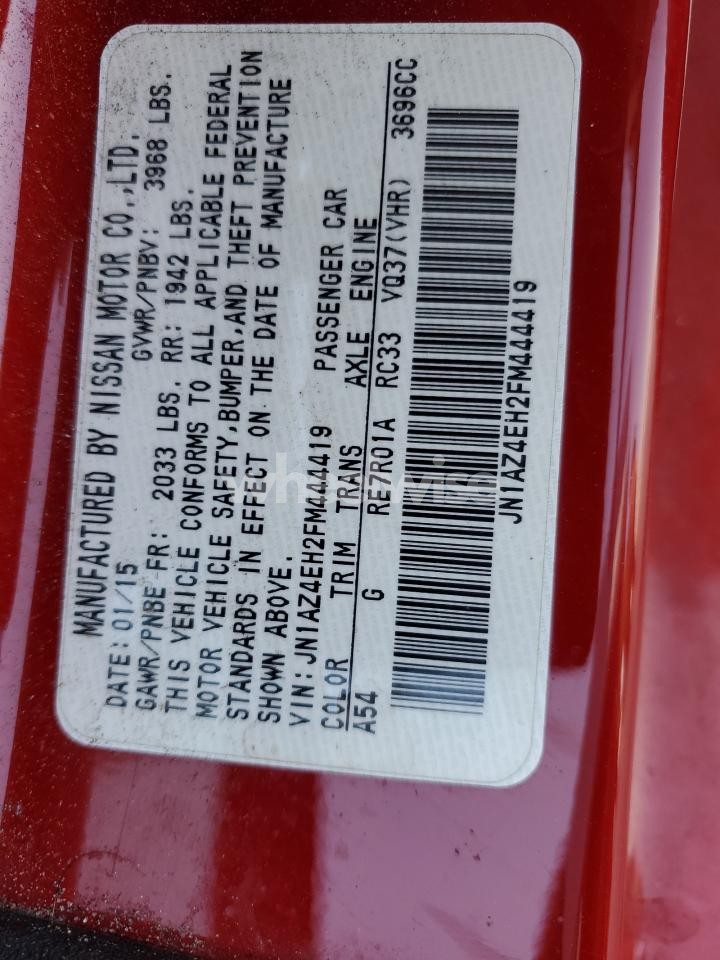 Photo 13 of 2015 NISSAN 370Z BASE (VIN JN1AZ4EH2FM444419)