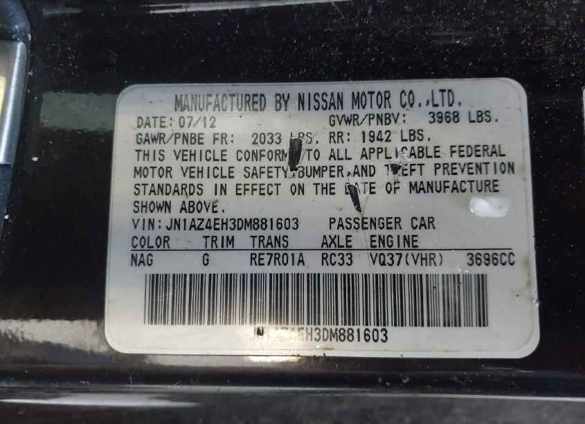 Photo 9 of 2013 Nissan 370z TOURING (VIN JN1AZ4EH3DM881603)