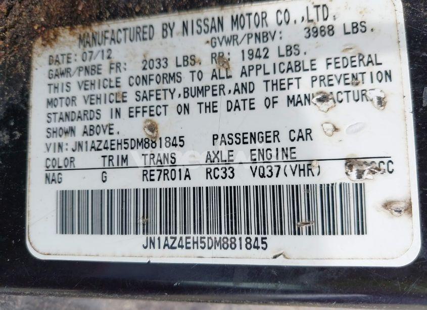 Photo 9 of 2013 Nissan 370z TOURING (VIN JN1AZ4EH5DM881845)