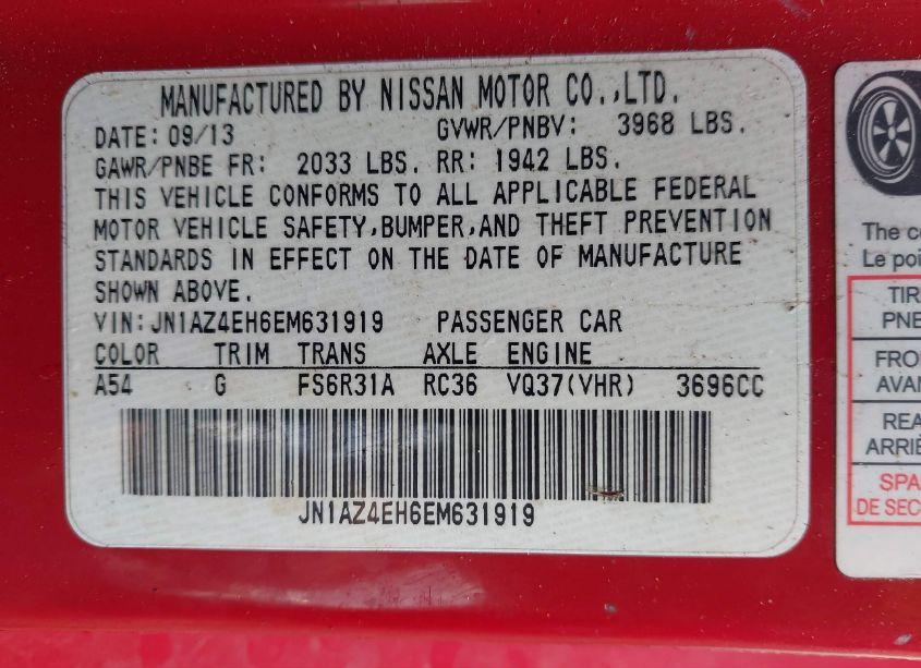 Photo 9 of 2014 Nissan 370z N/A (VIN JN1AZ4EH6EM631919)