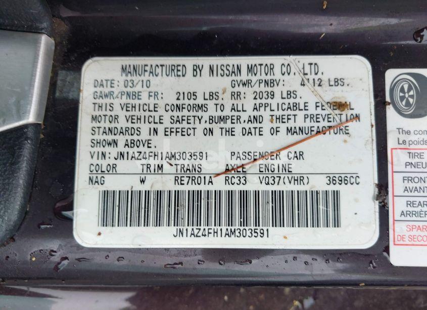 Photo 9 of 2010 Nissan 370z TOURING (VIN JN1AZ4FH1AM303591)