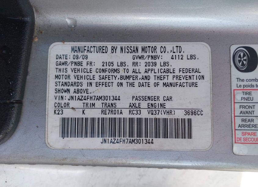 Photo 9 of 2010 Nissan 370z TOURING (VIN JN1AZ4FH7AM301344)