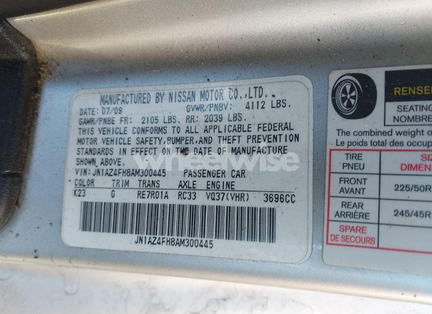 Photo 9 of 2010 Nissan 370z TOURING (VIN JN1AZ4FH8AM300445)