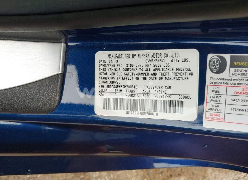 Photo 9 of 2013 Nissan 370z TOURING (VIN JN1AZ4FH8DM790616)