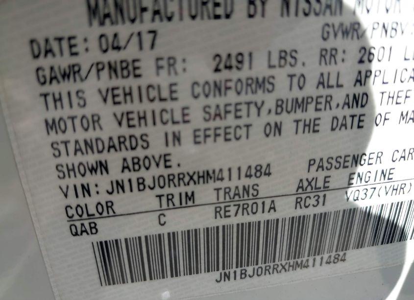 Photo 9 of 2017 Infiniti Qx50 (VIN JN1BJ0RRXHM411484)