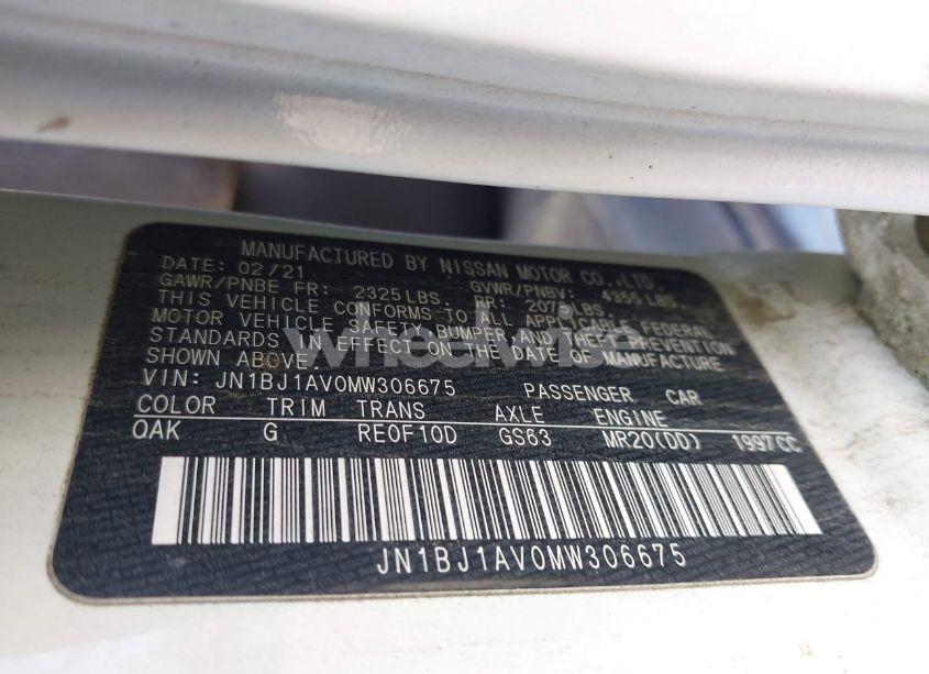 Photo 9 of 2021 Nissan Rogue SPORT S FWD XTRONIC CVT (VIN JN1BJ1AV0MW306675)