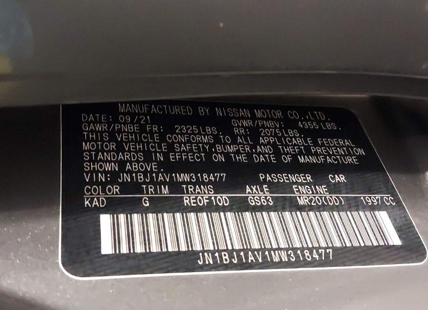 Photo 9 of 2021 Nissan Rogue SPORT S FWD XTRONIC CVT (VIN JN1BJ1AV1MW318477)