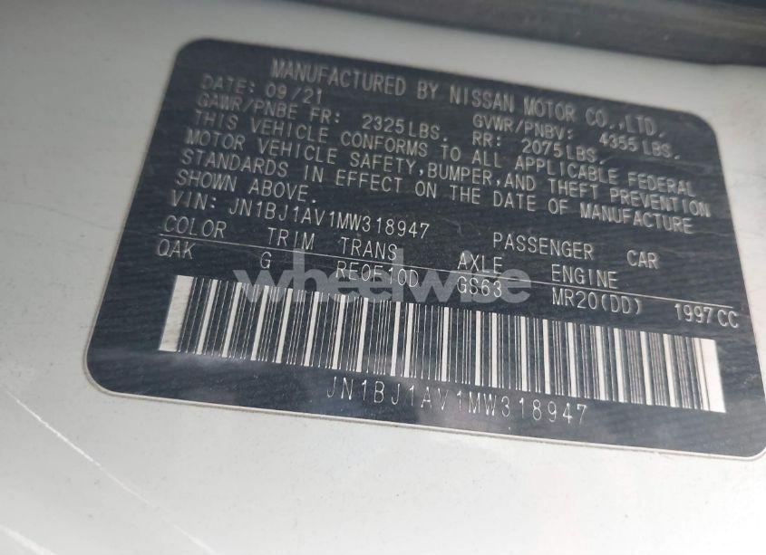 Photo 9 of 2021 Nissan Rogue SPORT S FWD XTRONIC CVT (VIN JN1BJ1AV1MW318947)