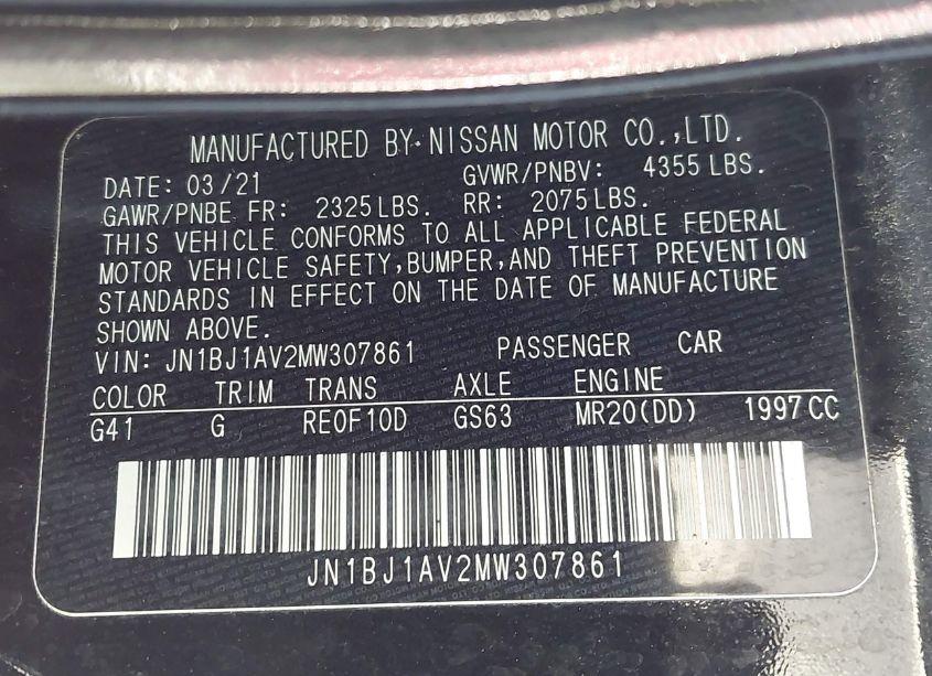 Photo 9 of 2021 Nissan Rogue SPORT S FWD XTRONIC CVT (VIN JN1BJ1AV2MW307861)