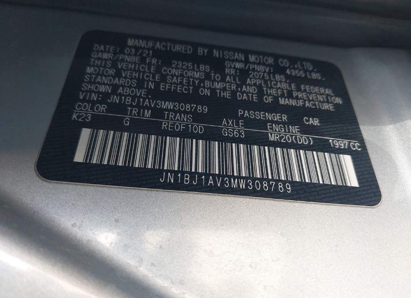 Photo 9 of 2021 Nissan Rogue SPORT S FWD XTRONIC CVT (VIN JN1BJ1AV3MW308789)