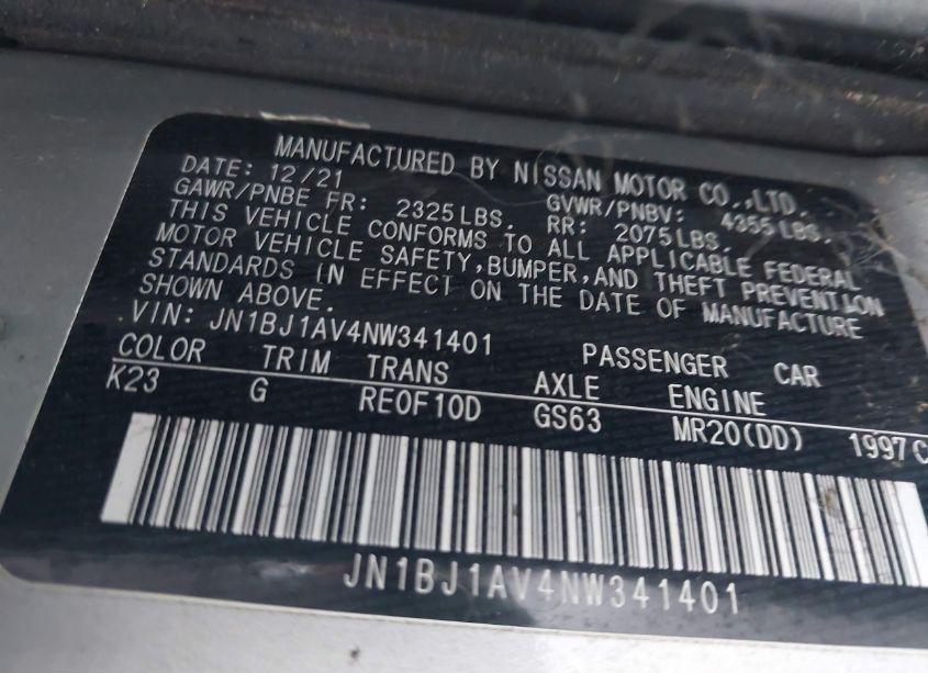 Photo 9 of 2022 Nissan Rogue SPORT S FWD XTRONIC CVT (VIN JN1BJ1AV4NW341401)