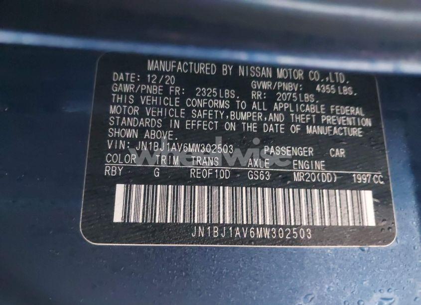 Photo 9 of 2021 Nissan Rogue SPORT S FWD XTRONIC CVT (VIN JN1BJ1AV6MW302503)
