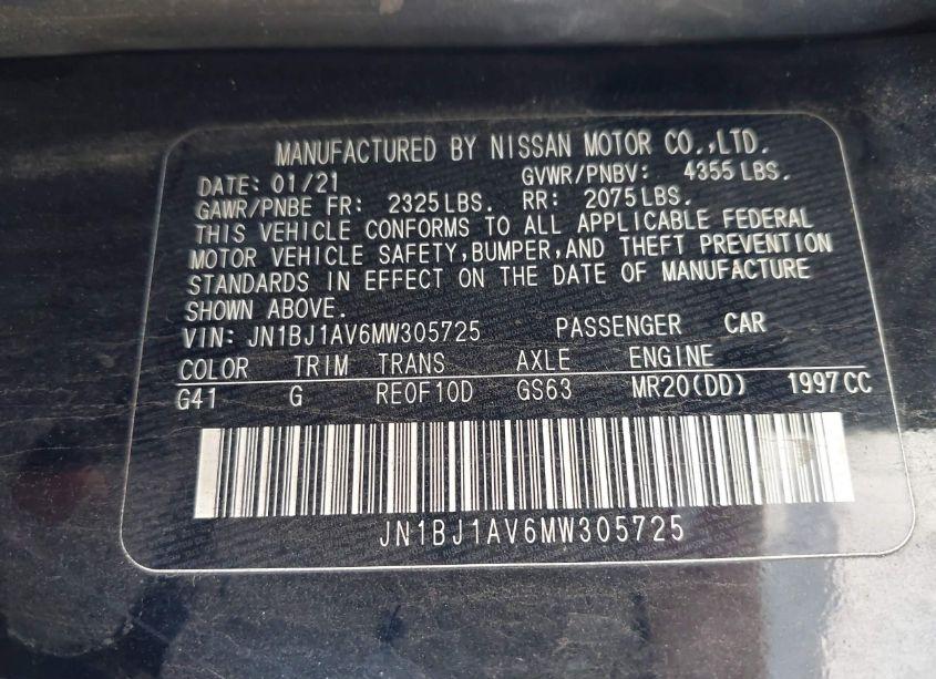 Photo 9 of 2021 Nissan Rogue SPORT S FWD XTRONIC CVT (VIN JN1BJ1AV6MW305725)
